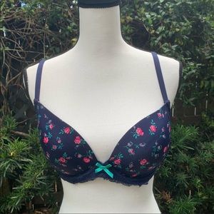 Xhilaration Size 36C Floral Lace Trim Push Up Bra